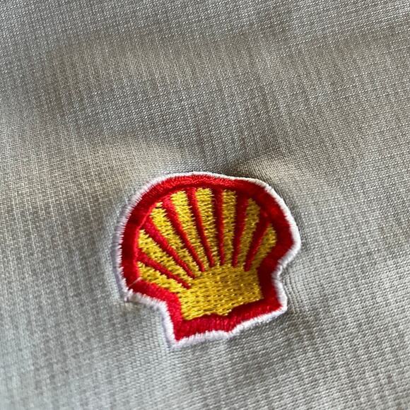 Shell Gas Embroidered Adidas Sweatshirt Lightweight Jacket Mens XL Gray Vintage - Picture 4 of 14